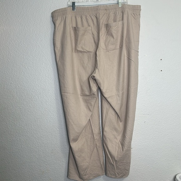 Torrid Women’s Linen Blend Wide Leg Pull On Tan Khaki Pants Plus Size - Picture 2 of 11